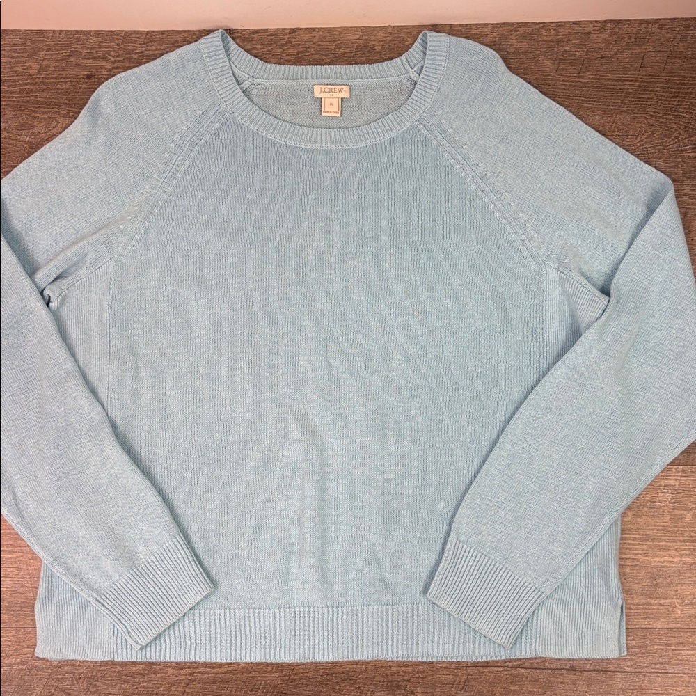 J.Crew Linen Cotton Sky Blue Sweater (Size XL)
